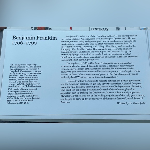 1976 Bolton & Bury FDC, Info Card, bicentennial Stamp Sheet - Collector's Dream - Picture 3 of 3